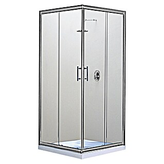 Corniche Douchecabine met hoekinstap (90 x 90 x 190 cm, Verchroomd, Chroom, Glasdikte: 5 mm)