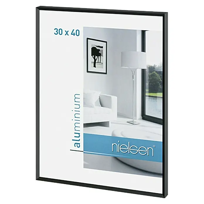 Nielsen Alurahmen Pixel - 30 x 40 cm, Schwarz - Schwarzer Aluminium Bilderrahmen 30x40 cm von Nielsen, ideal für Fotos und Kunstdrucke. Das elegante Design passt zu jeder Wanddekoration.