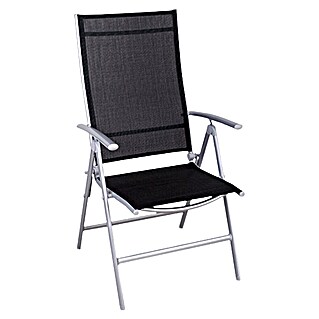 Sunfun Amy Vrtni pozicijski stol (Črne barve, srebrne barve, Nastavljivo naslonjalo)