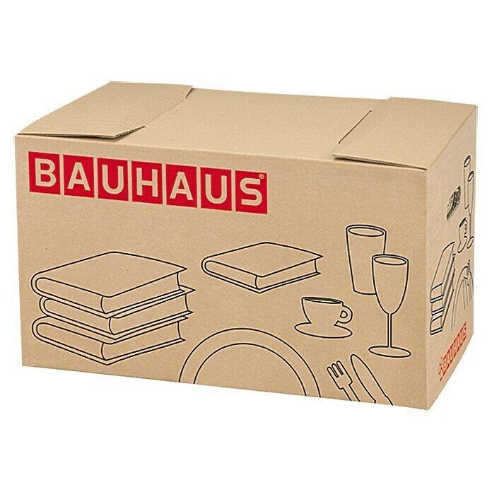 BAUHAUS Caja de cartón para libros y vajilla (Capacidad de carga: 40 kg, 58 x 33 x 33,5 cm)