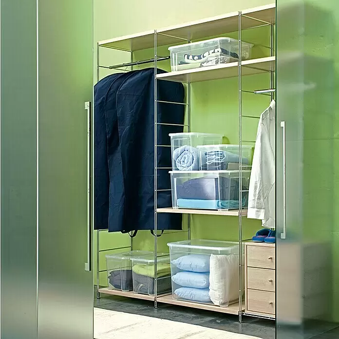 Regalux Clear Unterbettbox XXML x B x H: 79 x 58 x 18 cm, 52 l, Mit Rollen