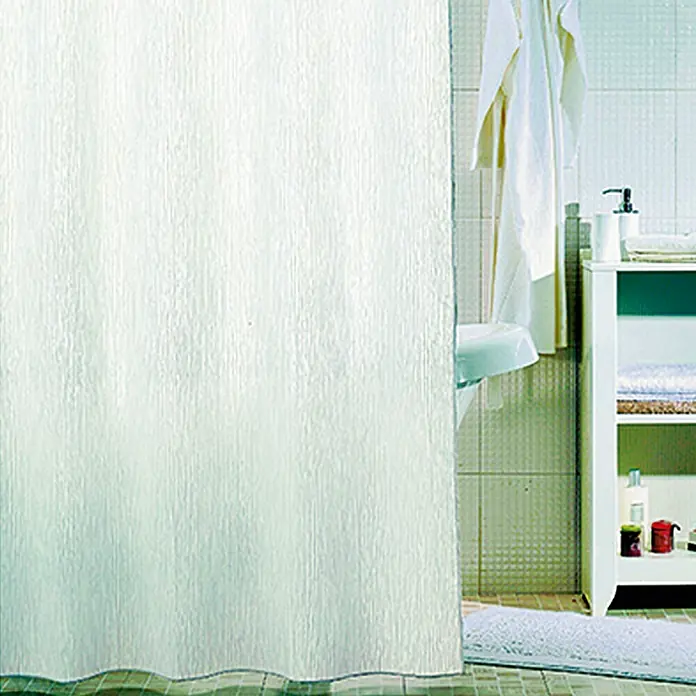 Venus Duschvorhang Zebra - B x H: 180 x 200 cm, Textil, Weiß - Badezimmer mit einer weißen Duschvorhang.