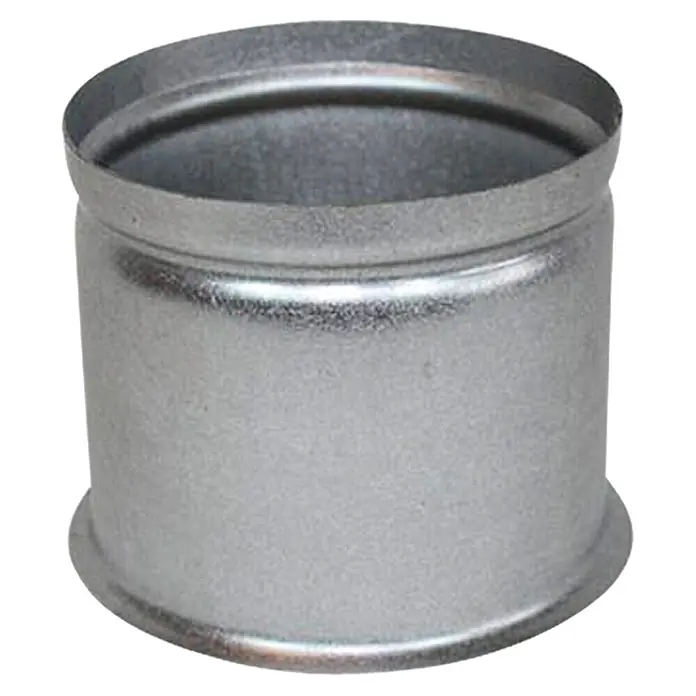 Bertrams Doppelwandfutter - Durchmesser: 80 mm, Feueraluminiert, Silbergrau - Metallrohrverbinder für Lüftungsanlagen. Robuster Verbinder aus verzinktem Stahl für eine sichere und zuverlässige Verbindung.