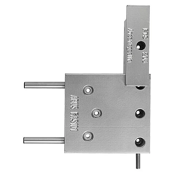 Abus Cerradura adicional para ventanas FTS 206 - Blanco, 0 mm - 25 mm - Herraje de seguridad metálico plateado con orificios de montaje y pernos salientes.