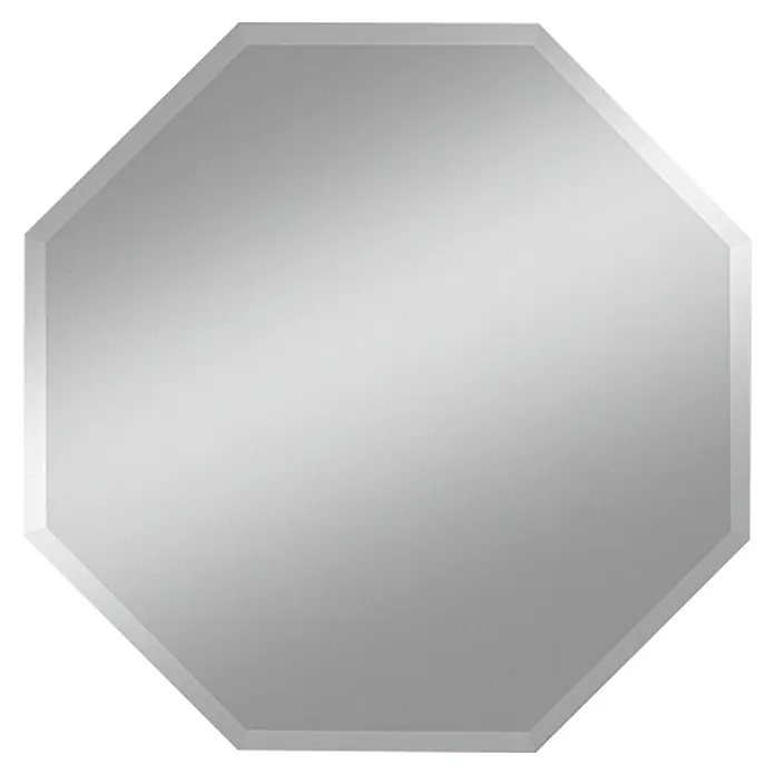 Kristall-Form Facettenspiegel Suma - 50 x 50 cm, Eckig - Achteckiger Spiegel ohne Rahmen mit abgeschrägten Kanten. Der elegante Spiegel reflektiert das Licht und verleiht dem Raum eine besondere Note.