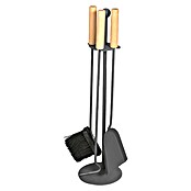 Lienbacher Juego de utensilios para chimenea (3 piezas, Antracita, Altura: 64 cm)