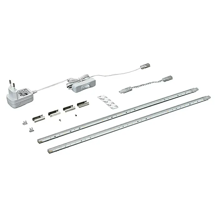 Tween Light Tira LED - Largo: 80 cm, Color de luz: Blanco cálido, 3 W, 260 lm - Un conjunto de luces LED debajo del gabinete, completo con fuente de alimentación, conectores y clips de montaje para una fácil instalación.