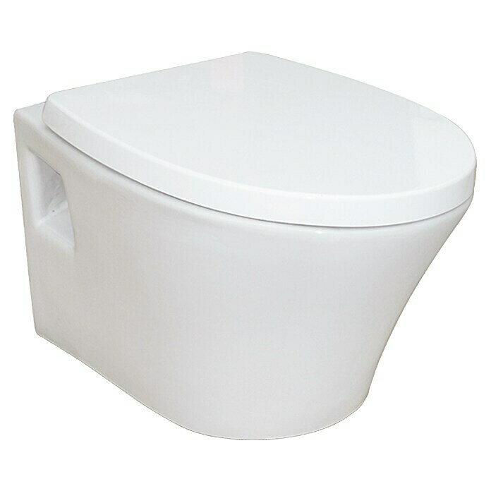Camargue Rio Zidna WC školjka sa automatskim čišćenjem, bez WC daske (Bez daske za WC, Dubinsko ispiranje, Bijelo)