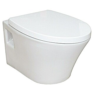 Camargue Rio Taza de WC suspendida (Sin borde de descarga, Sin esmalte especial, Forma de descarga: Profundo, Salida WC: Horizontal, Blanco)