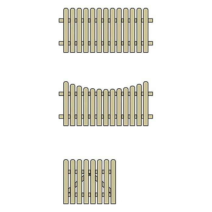 Staketenzaun180 x 85 cm, Gerade Unknown