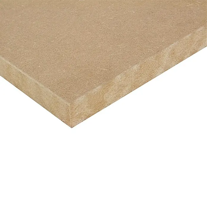 MDF-Platte nach Maß - Natur, Stärke: 19 mm - Nahaufnahme einer unbehandelten MDF-Platte, ideal für verschiedene DIY- und Bauprojekte.