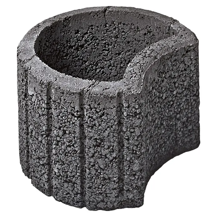 EHL Pflanzstein Stützflor - Anthrazit, 50 x 40 x 30 cm, Beton - Diagonale Ansicht