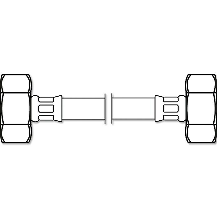 Flexo Anschlussschlauch¾″/¾″, Länge: 50 cm Front View