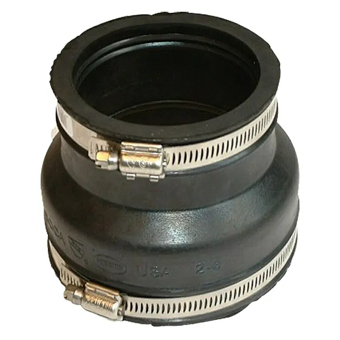 Rohrverbinder - Nennweite: 75 - 89 mm/100 - 115 mm - Flexibler Rohrverbinder mit Edelstahlspannschellen zur sicheren Verbindung von Rohren unterschiedlicher Größen im Sanitärbereich.