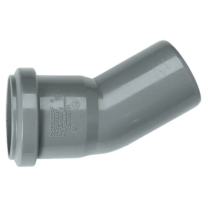 HT-Bogen - DN 50, 30 ° - Graues HTB DN 50x30° Abflussrohrbogen von Ostendorf, ideal für Sanitärinstallationen. Robuste Bauweise nach DIN EN 1451 B für langlebige Abwasserleitungen.