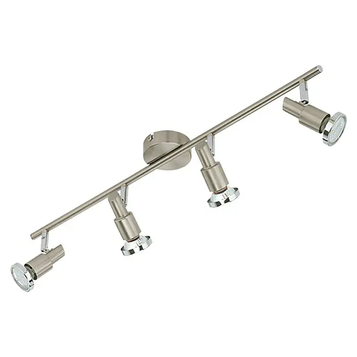 Tween Light LED-Deckenstrahler - 3 W, L x B x H: 675 x 80 x 115 mm, Nickel matt, Anzahl Leuchtmittel: 4 Stk. - Moderne 4-flammige LED-Deckenleuchte mit schwenkbaren Spots für eine individuelle Beleuchtung. Ideal für Wohn- und Arbeitsbereiche.