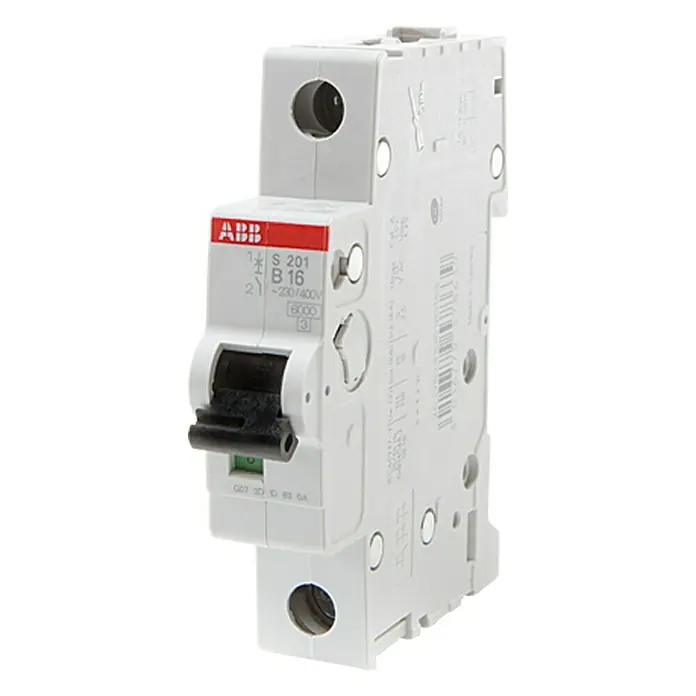 ABB System pro M compact Sicherungsautomat S201 B16A - B, 16 A, 6 kA, Polanzahl: 1 Stk., 10 Stk. - ABB S 201 B16 Leitungsschutzschalter für zuverlässigen Schutz vor Überlast und Kurzschlüssen in elektrischen Anlagen bis 230/400V.