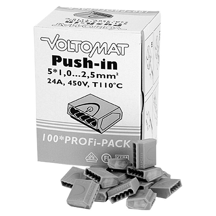 Voltomat Spojnica za žicu  (Broj vodiča: 5 Kom., Poprečni presjek: 1 mm² - 2,5 mm², 100 Kom.) | BAUHAUS