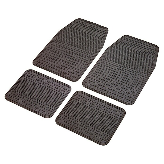 UniTEC Kfz-Gummimattenset Uni (4-tlg., Gummi, Schwarz)