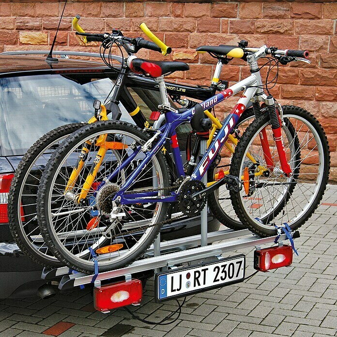 UniTEC Fahrradträger Atlas (Traglast: 38,4 kg, Geeignet für: 2 Fahrräder, Abklappbar, Aluminium)