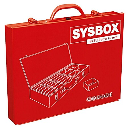 BAUHAUS Systembox (L x B x H: 445 x 340 x 70 mm, Rot)
