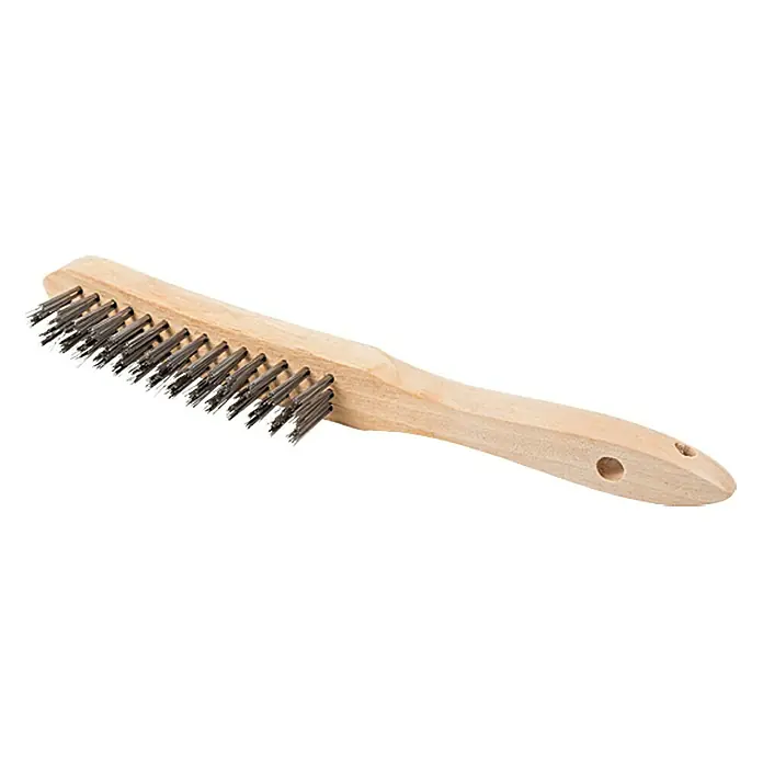 BAUHAUS Drahtbürste - Anzahl Reihen: 3 Stk. - Eine Drahtbürste mit Holzgriff, ideal zum Reinigen von Metalloberflächen und Entfernen von Rost. Das Werkzeug ist robust und langlebig.