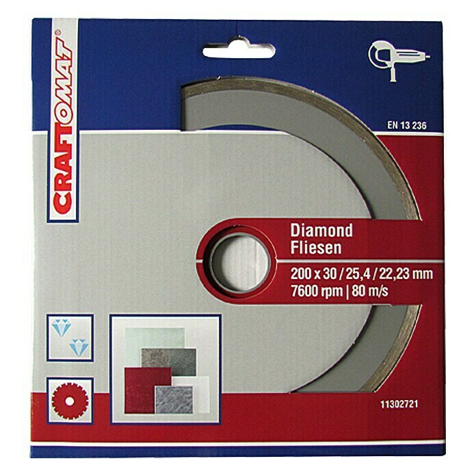 Craftomat Disco de corte de diamante (Baldosas, Diámetro disco: 200 mm)