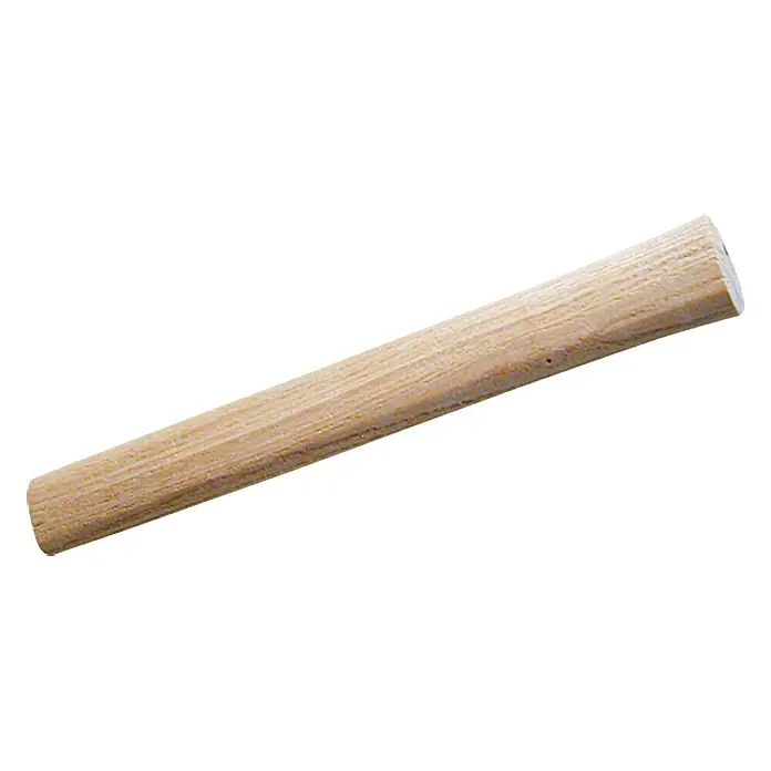 Pariere Fäustelstiel - Passend für: 1.000 g, Länge: 260 mm, Kurzstiel - Nahaufnahme eines einzelnen, hellbraunen Holzdübels. Die Maserung des Holzes ist deutlich sichtbar.