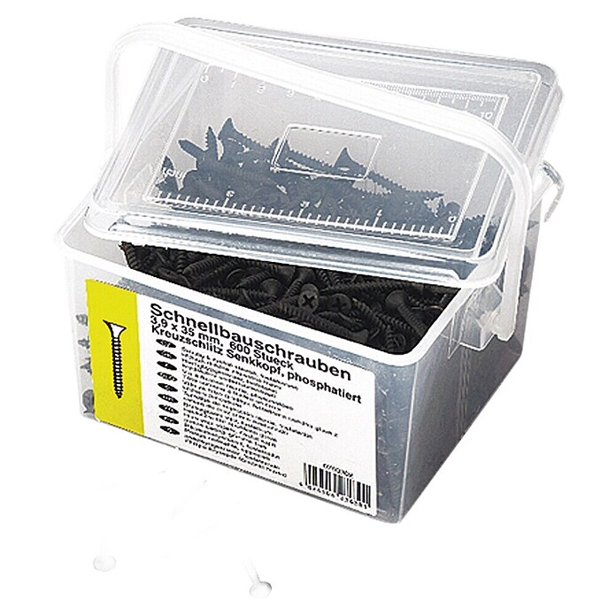 Profi Depot Tirafondo con cabeza cónica (Diámetro: 3,9 mm, Largo: 35 mm, Cabezal avellanado, Rosca fina, 1.000 uds.)