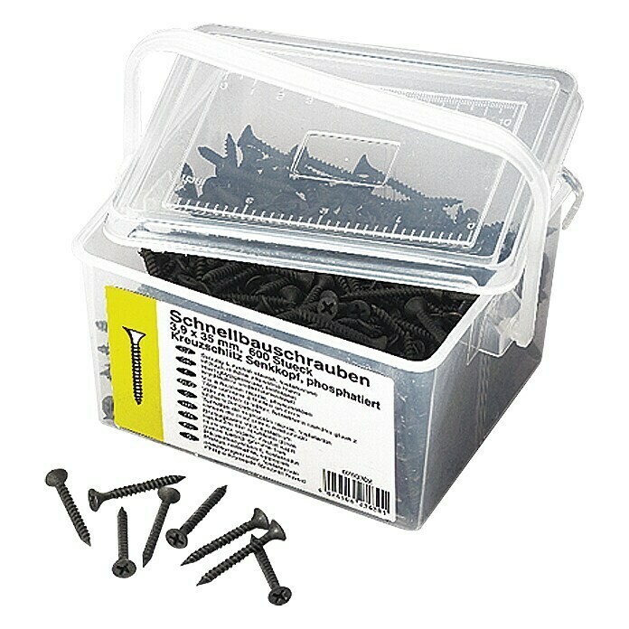Profi Depot Tirafondo con cabeza cónica (Diámetro: 3,9 mm, Largo: 45 mm, Cabezal avellanado, Rosca fina, 500 uds.)