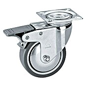 Stabilit Rueda giratoria para equipos (Diámetro ruedas: 100 mm, Capacidad de carga: 55 kg, Casquillo liso, Con placa y freno)