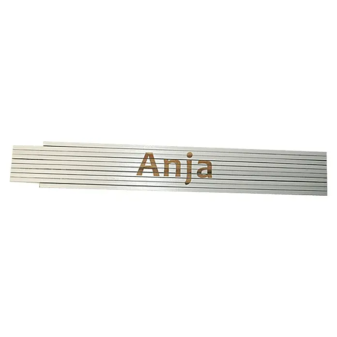 Zollstock - Aufdruck: Anja, 2 m - Dieses Bild zeigt einen Zollstock mit dem Namen "Anja", ideal für präzise Messungen und ein persönliches Geschenk für Handwerker.