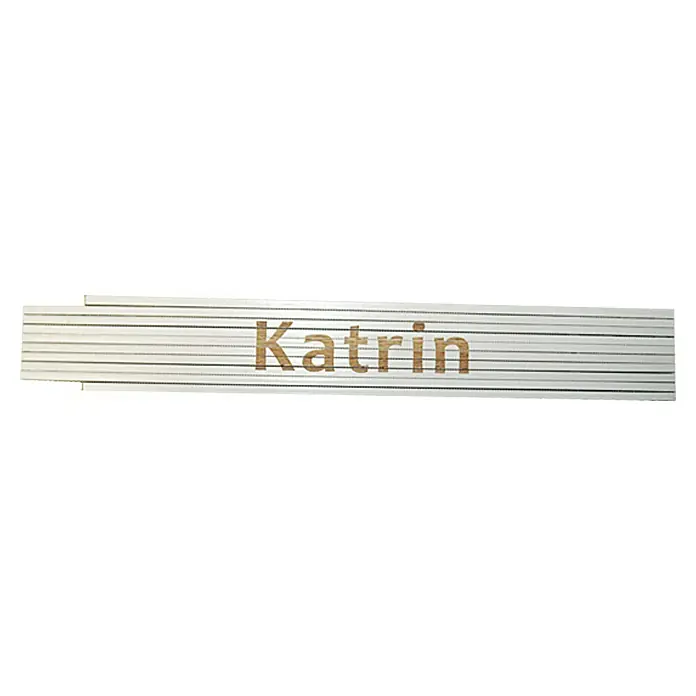 Zollstock - Aufdruck: Katrin, 2 m - Zollstock mit dem Namen "Katrin". Das Werkzeug ist aus Holz und hat eine personalisierte Gravur. Ideal für Handwerker und Heimwerker.