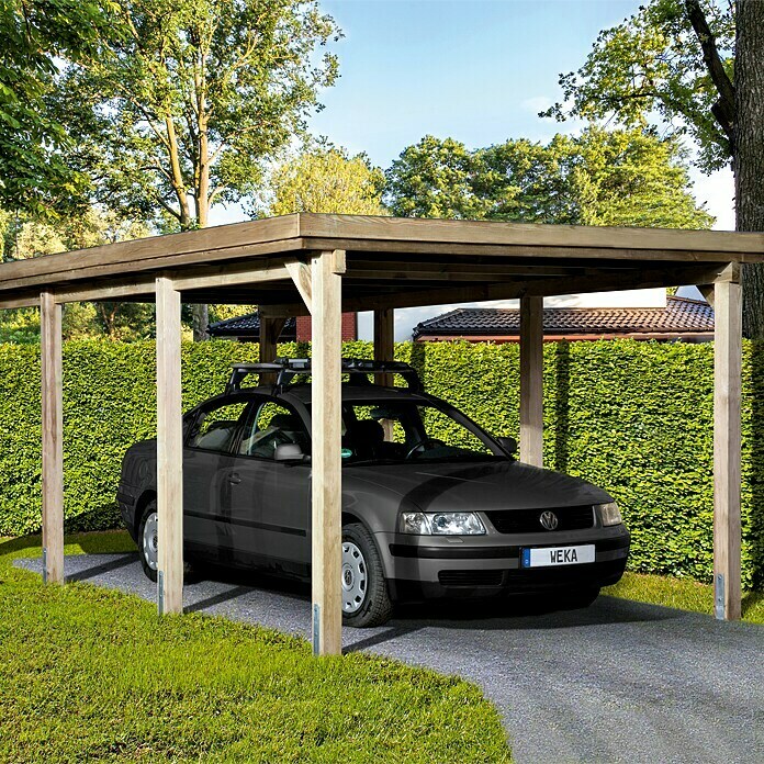 Weka Carport Optima6,12 x 3,22 m, Einfahrtshöhe: 2,15 m, Schneelast: 125 kg/m² Mood Shot