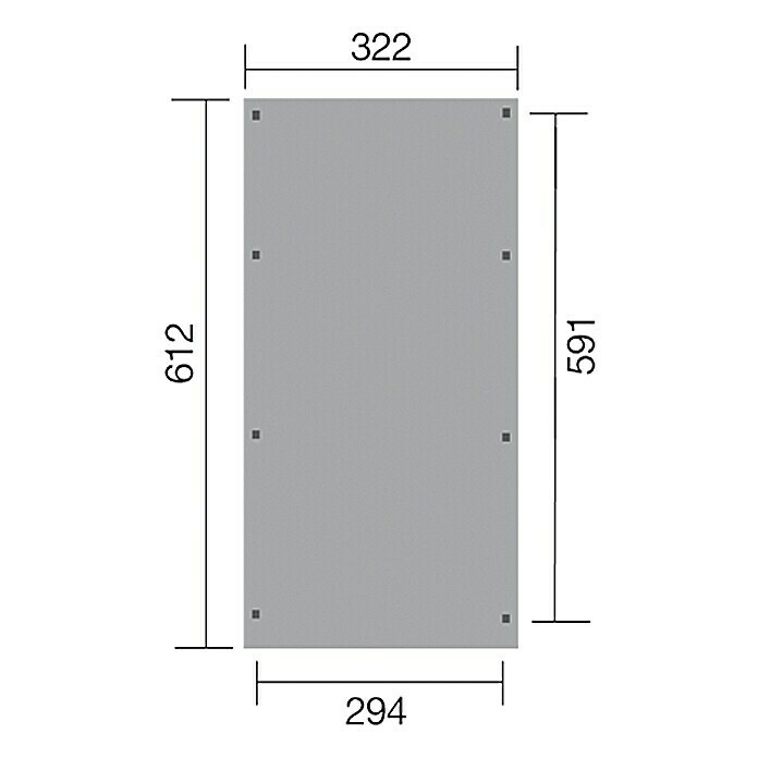 Weka Carport Optima6,12 x 3,22 m, Einfahrtshöhe: 2,15 m, Schneelast: 125 kg/m² View From Above