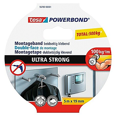 Tesa Powerbond Montageband (5 m x 19 mm)