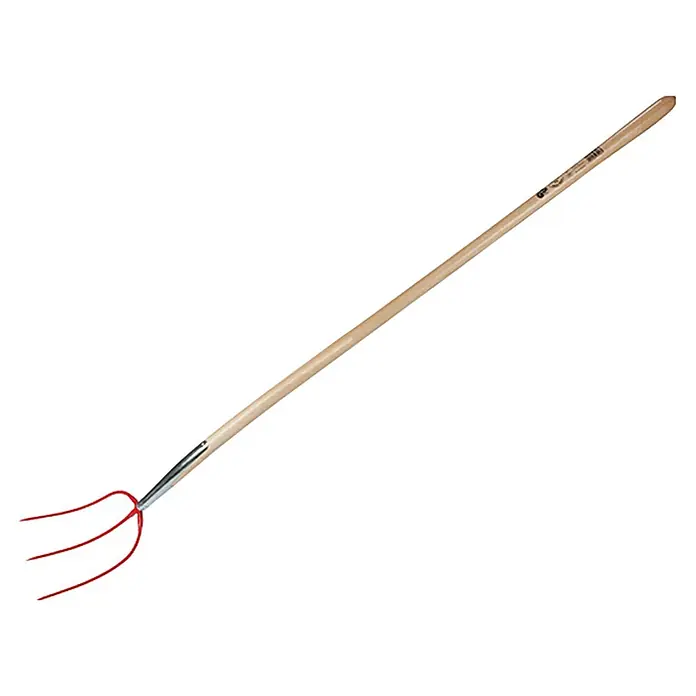 Gardol Streugabel - Länge Gabel: 260 mm, Breite Gabel: 200 mm, Anzahl Zinken: 3 - Ein dreizinkiger Mistgabel mit einem langen Holzstiel, ideal für Gartenarbeit und Landwirtschaft. Perfekt zum Umsetzen von Heu und anderen Materialien.