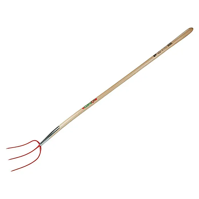 Gardol StreugabelMaße Gabel: 260 x 200 mm, Anzahl Zinken: 3 - Ein dreizinkiger Mistgabel mit einem langen Holzstiel, ideal für Gartenarbeit und Landwirtschaft. Perfekt zum Umsetzen von Heu und anderen Materialien.