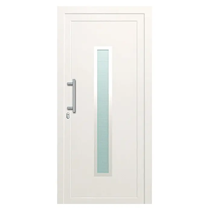 Solid Elements Haustür KF-03 - 100 x 210 cm, DIN Anschlag: Links, Weiß - Vorderansicht