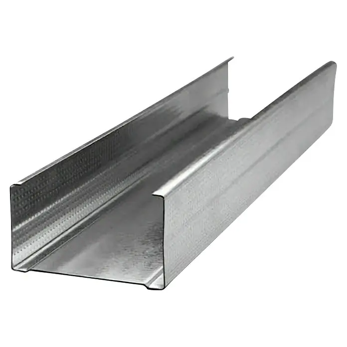 Probau CW-Standprofil - 3.500 x 100 x 50 mm - Abbildung eines Metallständers für Trockenbauarbeiten, der eine robuste und langlebige Lösung für Bauprojekte darstellt.