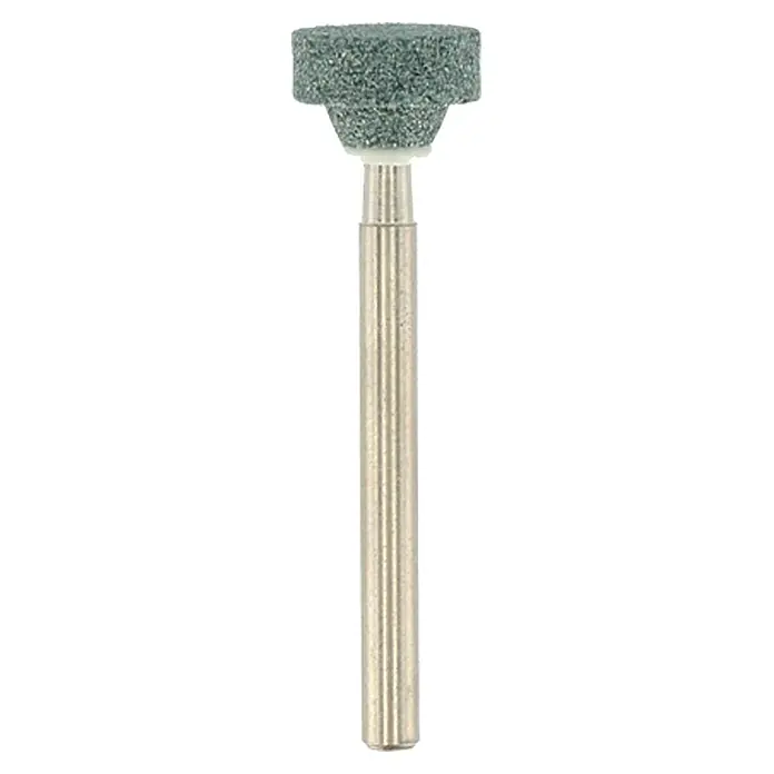 Dremel Punta de amolar de carburo de silicio Mod. 85602 - Cabeza de arandela, Diámetro de trabajo: 10,3 mm, 3 ud. - Punta de rectificado para herramientas rotativas con cabezal cilíndrico y mango para aplicaciones precisas.