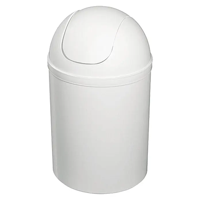 Poseidon Schwingdeckeleimer - 5 l, Kunststoff, Weiß - Weißer Schwingdeckeleimer aus Kunststoff, ideal für Badezimmer oder Büros. Das schlichte Design fügt sich gut in jede Umgebung ein.