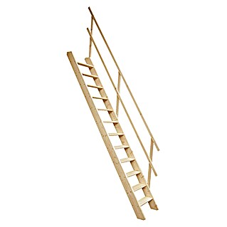 Solid Elements Escalera compacta recta (Altura de planta: 272 cm, Abeto rojo/abeto)