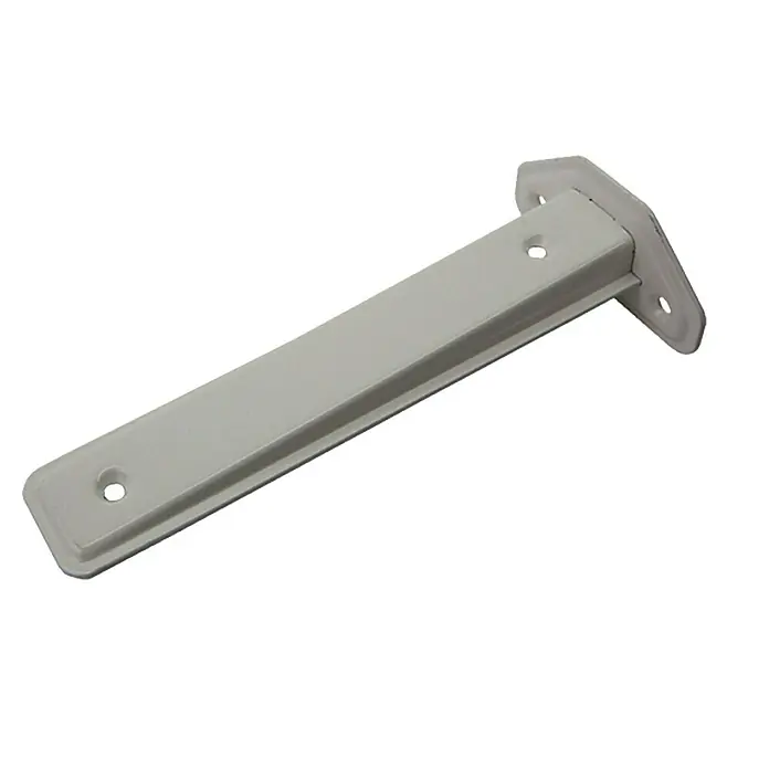 Stabilit Regalträger 3F-Linear - 190 x 38 mm, Belastbarkeit: 65 kg, Weiß - Graue Regalhalterung mit Befestigungslöchern für die Wandmontage, ideal für die Installation von Regalen im Innenbereich.