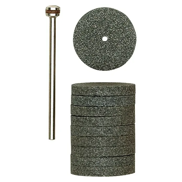 Proxxon Schleifscheibe No 28304 - Siliziumkarbid, 22 mm, 10 Stk. - Schleifscheiben-Set mit Dorn für Rotationswerkzeuge. Ideal zum Schneiden, Trennen und Bearbeiten verschiedener Materialien.