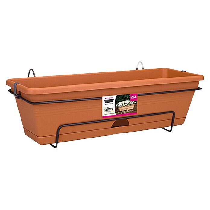 Elho Green Basics Balkonsko korito vse v 1  (Zunanje dimenzije (Do x Š x V): 50 x 26 x 17 cm, Terakota) | 8442 - Balkonkästen | IAKB - Gefäße Outdoor | IAK - Gefässe,Deko outdoor, Zeitschriften | IA - Gartenhartware | I - Stadtgarten | BAUHAUS