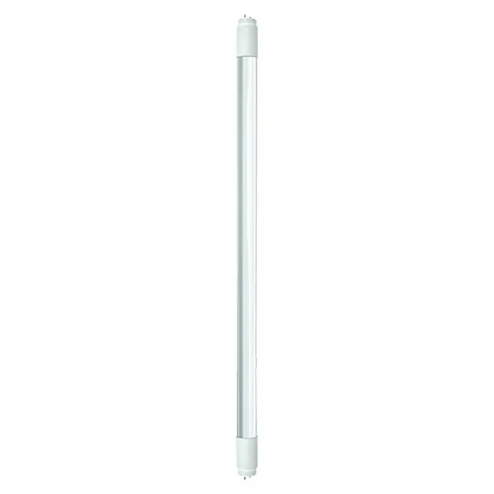 Voltolux Tubo LED - Largo: 60 cm, Blanco neutro, 10 W, 950 lm, G13, Blanco - Una lámpara de tubo LED blanca y delgada con tapas de extremo, perfecta para soluciones de iluminación modernas.