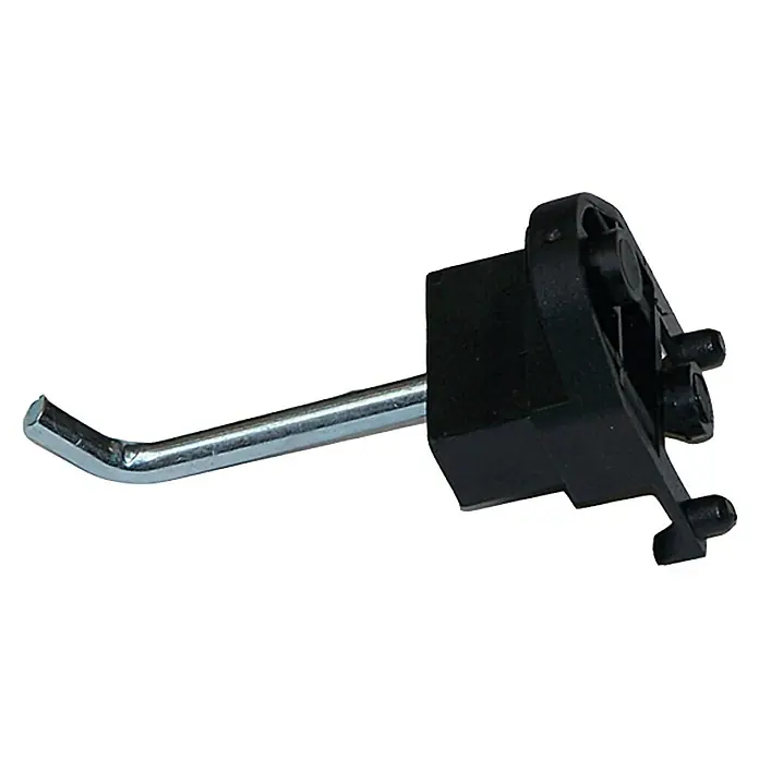 Küpper Lochwandhaken 7201-3 - Passend für: Küpper Stahlblech-Lochwand, Länge: 60 mm, 45 °, 5 -tlg. - Schwarzer Kunststoff-Haken mit verzinktem Stahlstift, ideal für Einzelhandels- und Lageranwendungen, um Produkte ordentlich zu präsentieren.
