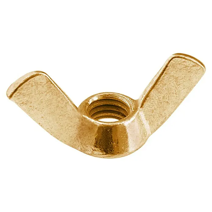 Flügelmutter - M 8, Messing, 2 Stk. - Goldene Flügelmutter mit Innengewinde für einfache und werkzeuglose Befestigung. Ideal für Anwendungen, die schnelles Lösen erfordern.