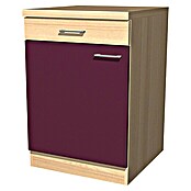 Flex-Well Sofia Unterschrank (57 x 60 x 85 cm, Dekor Front: Akazie/Aubergine)